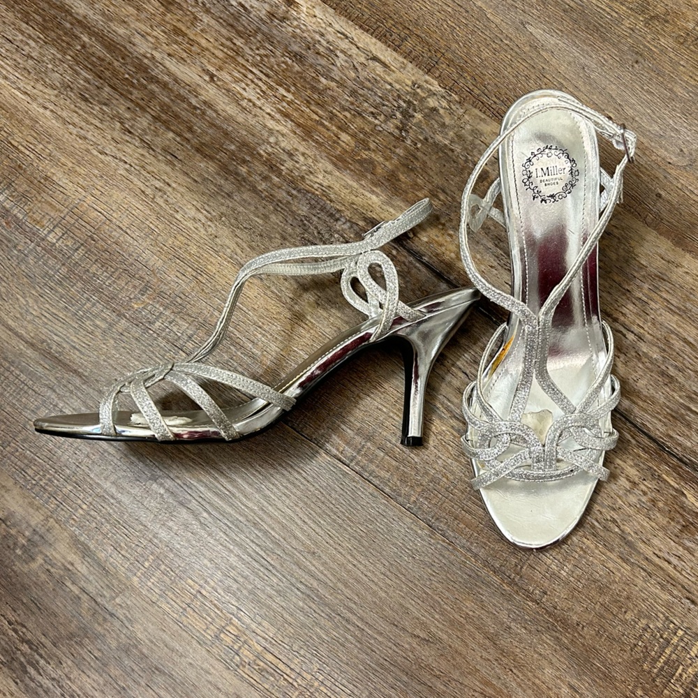 I. Miller Strappy Silver Heels